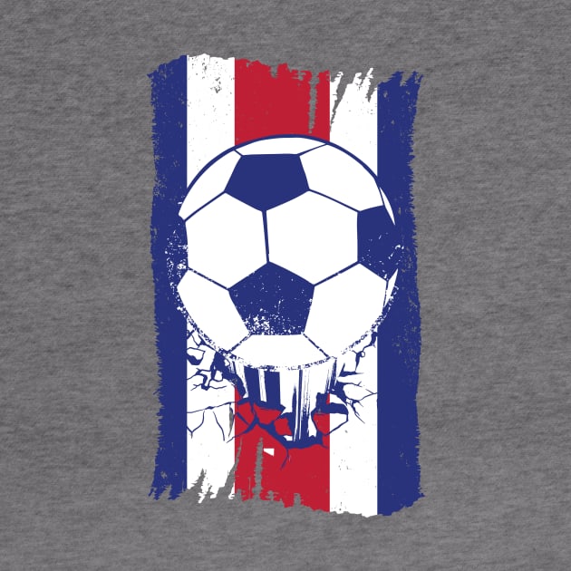 Vintage Costa Rican Flag with Football // Retro Costa Rica Soccer by SLAG_Creative